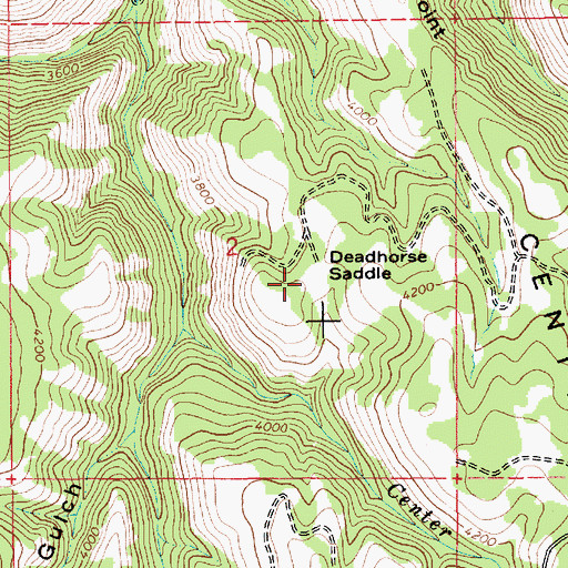 Topographic Map of Deadhorse Saddle, ID