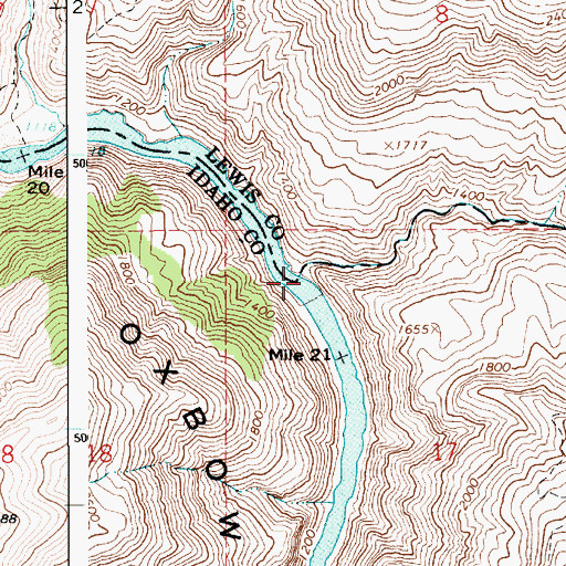 Topographic Map of Deep Creek, ID