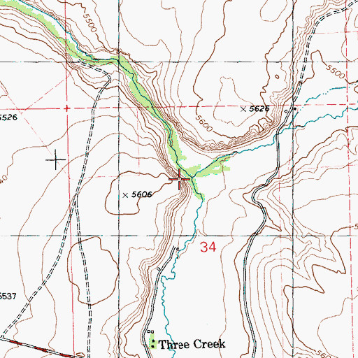 Topographic Map of Deer Creek, ID