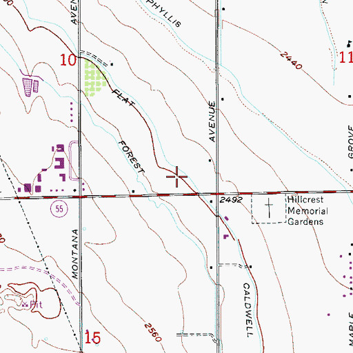 Topographic Map of Deer Flat Caldwell Canal, ID