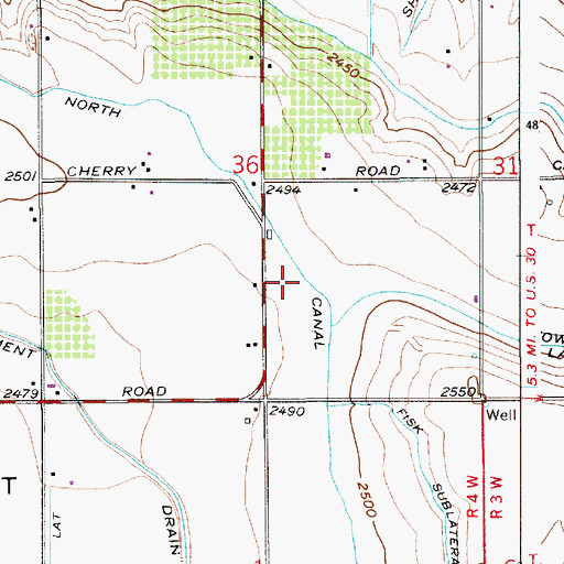 Topographic Map of Deer Flat North Canal, ID