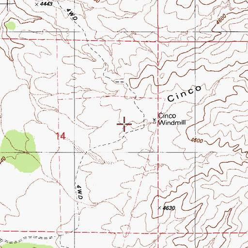 Topographic Map of Cinco Windmill, AZ