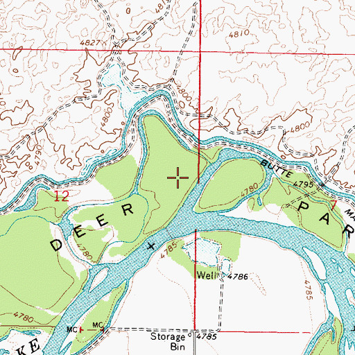 Topographic Map of Deer Parks, ID