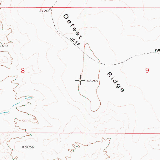 Topographic Map of Defeat Ridge, ID