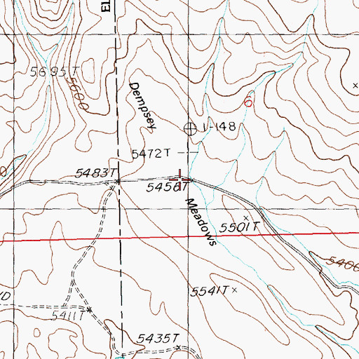 Topographic Map of Dempsey Meadows, ID
