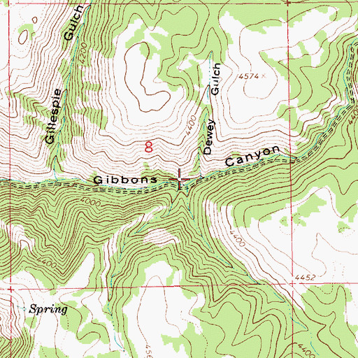 Topographic Map of Dewey Gulch, ID