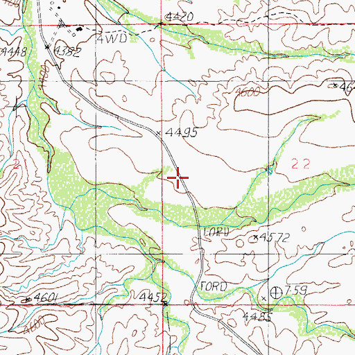 Topographic Map of Davis Canyon, AZ