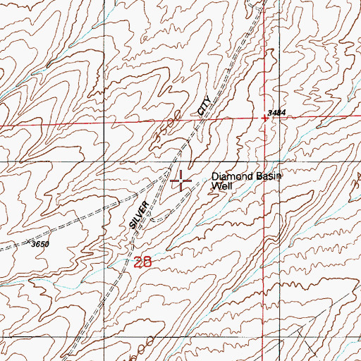 Topographic Map of Diamond Basin Well, ID