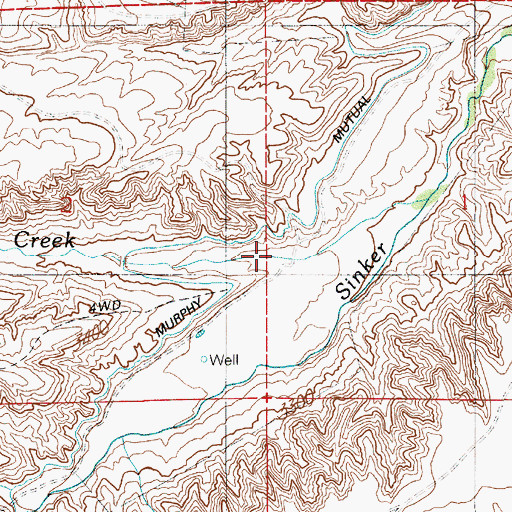 Topographic Map of Diamond Creek, ID