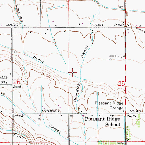 Topographic Map of Dickens Drain, ID