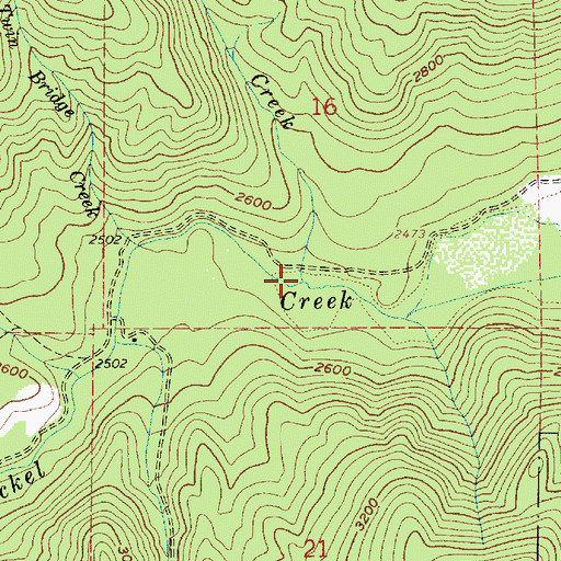 Topographic Map of Dinner Creek, ID