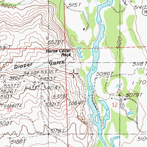 Topographic Map of Dipper Gulch, ID