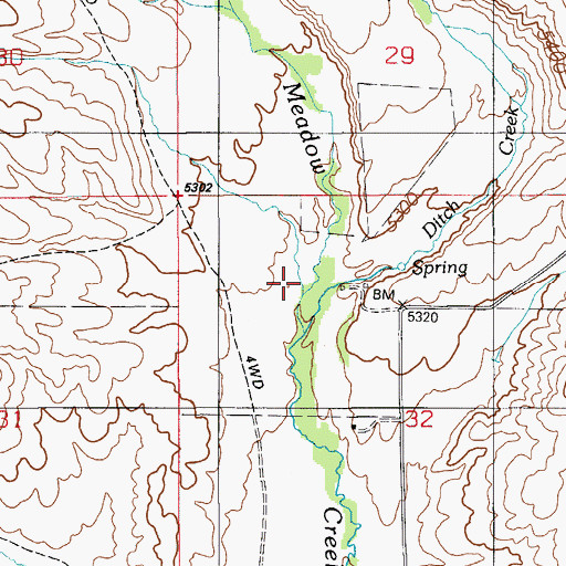 Topographic Map of Ditch Creek, ID