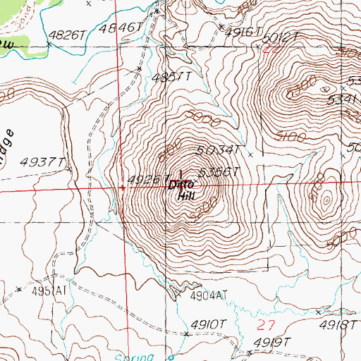 Topographic Map of Ditto Hill, ID