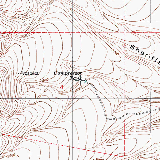 Topographic Map of Compressor Tank, AZ