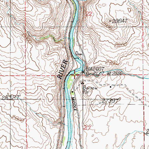 Topographic Map of Dixie Creek, ID