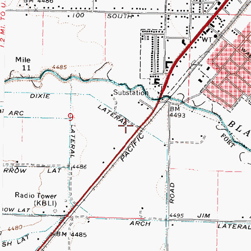 Topographic Map of Dixie Lateral, ID