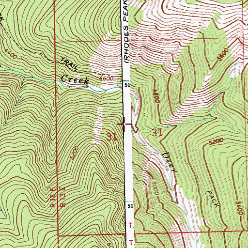 Topographic Map of Doe Creek, ID