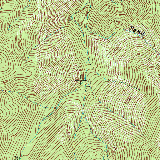 Topographic Map of Doe Lake Creek, ID