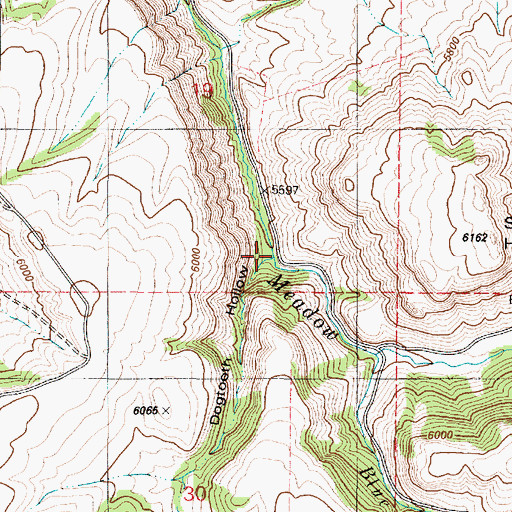 Topographic Map of Dogtooth Hollow, ID