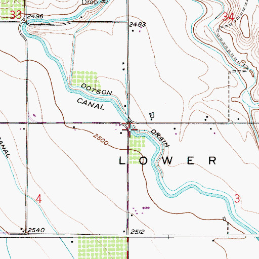 Topographic Map of Dotson Drain, ID