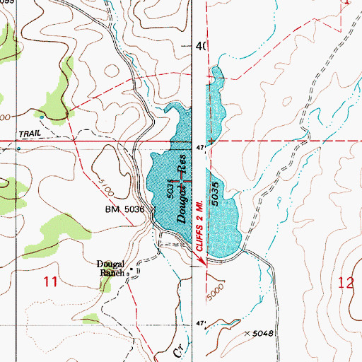 Topographic Map of Dougal Reservoir, ID