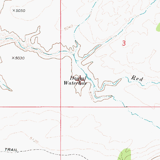Topographic Map of Dougal Waterhole, ID