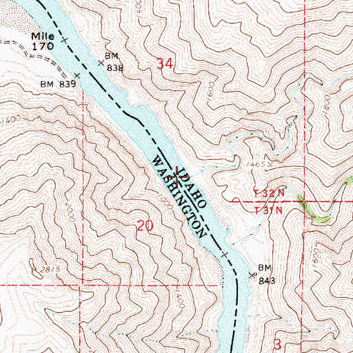 Topographic Map of Dough Creek, ID