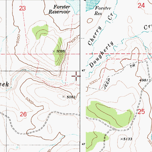 Topographic Map of Dougherty Creek, ID
