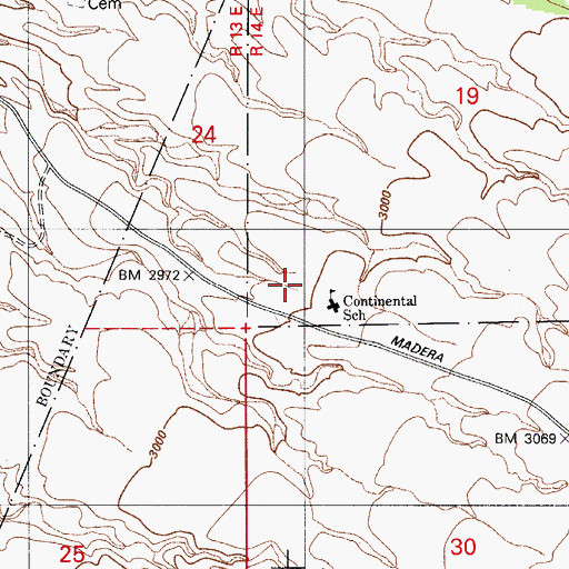 Topographic Map of Continental Elementary School, AZ