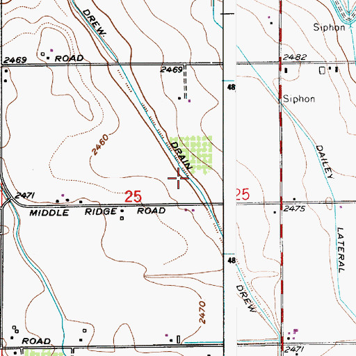 Topographic Map of Drew Drain, ID
