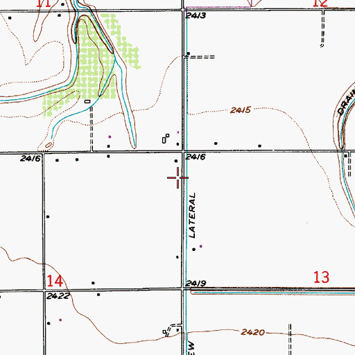 Topographic Map of Drew Lateral, ID