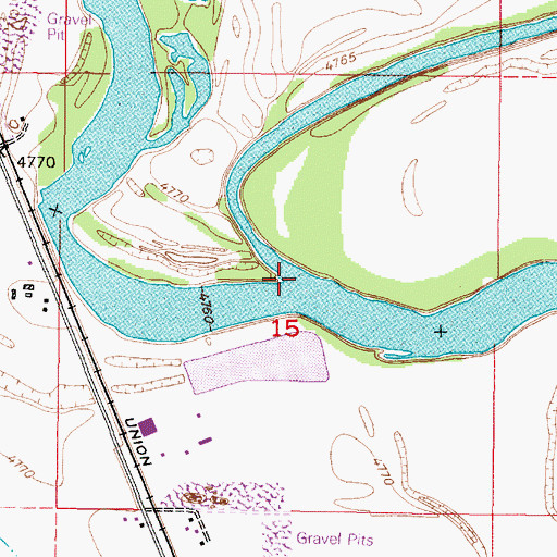 Topographic Map of Dry Bed, ID