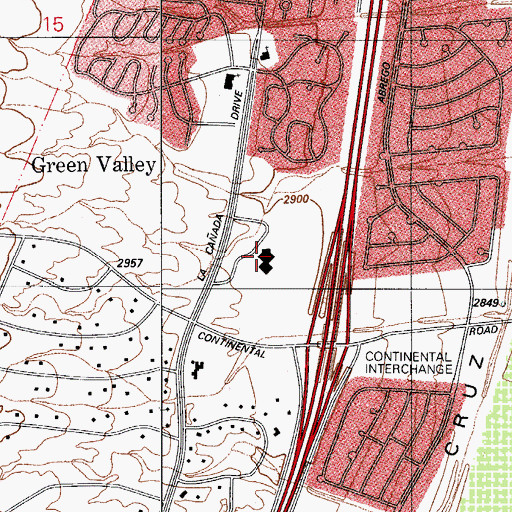 Topographic Map of Continental Shopping Plaza, AZ