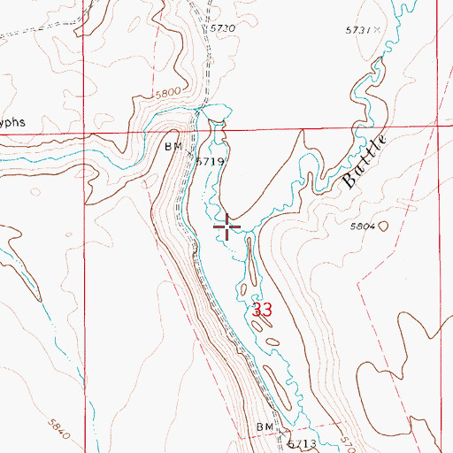 Topographic Map of Dry Creek, ID