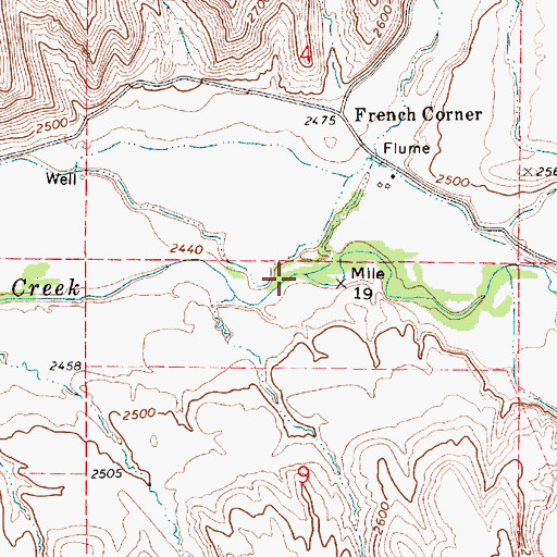 Topographic Map of Dry Creek, ID