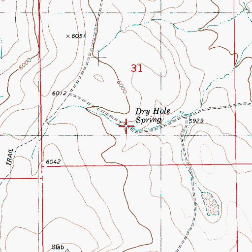 Topographic Map of Dry Hole Spring, ID