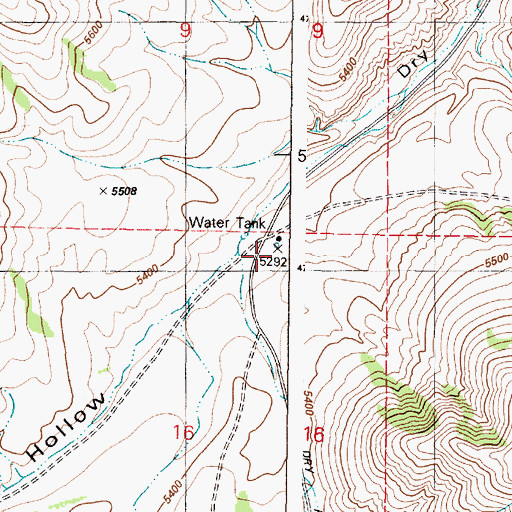 Topographic Map of Dry Hollow Well, ID