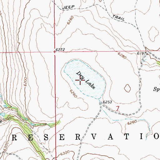 Topographic Map of Dry Lake, ID