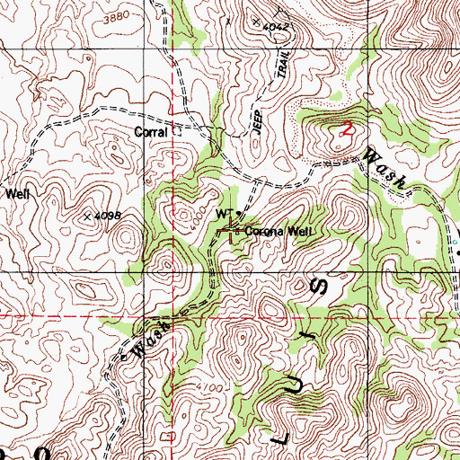 Topographic Map of Corona Well, AZ