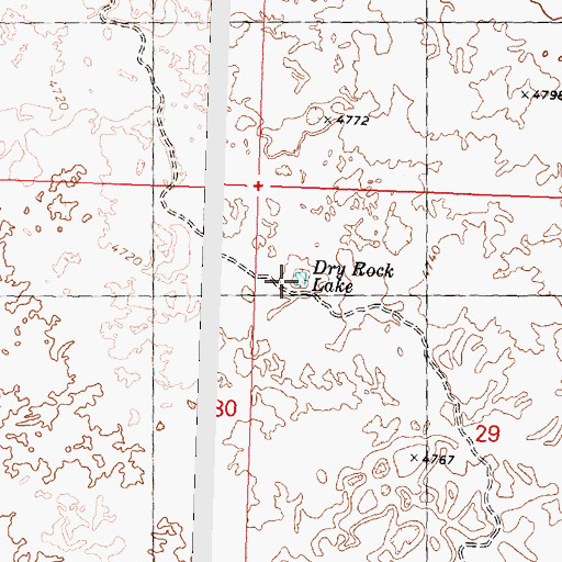 Topographic Map of Dry Rock Lake, ID