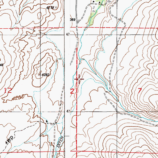 Topographic Map of Dryden Creek, ID