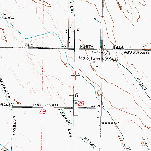 Topographic Map of DuBois Lateral, ID