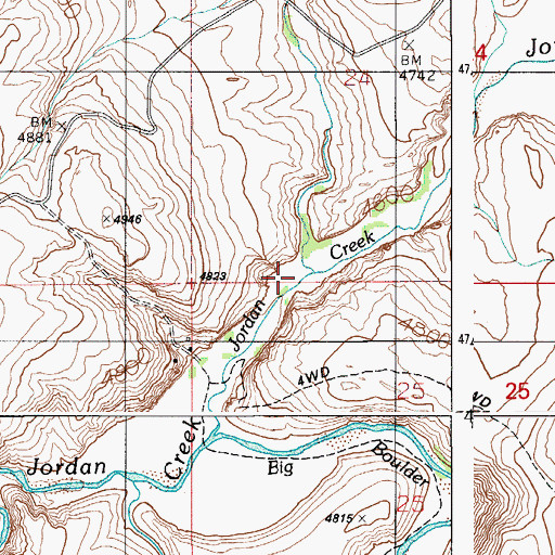 Topographic Map of Duck Creek, ID
