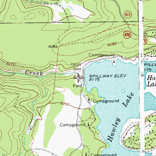 Topographic Map of Davis Dam, AZ