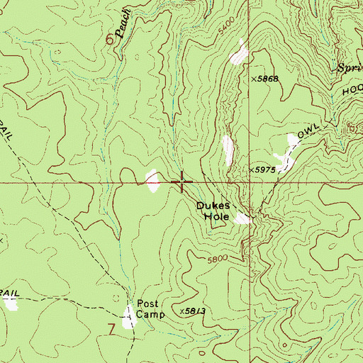 Topographic Map of Dukes Hole, ID