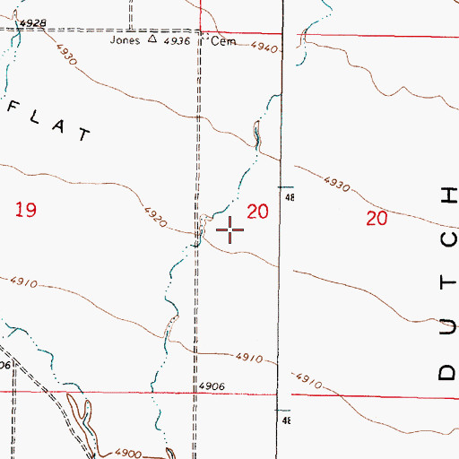 Topographic Map of Dutch Flat, ID