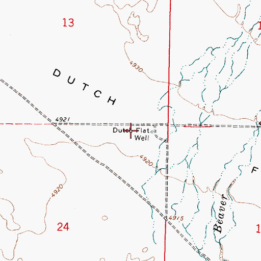 Topographic Map of Dutch Flat Well, ID
