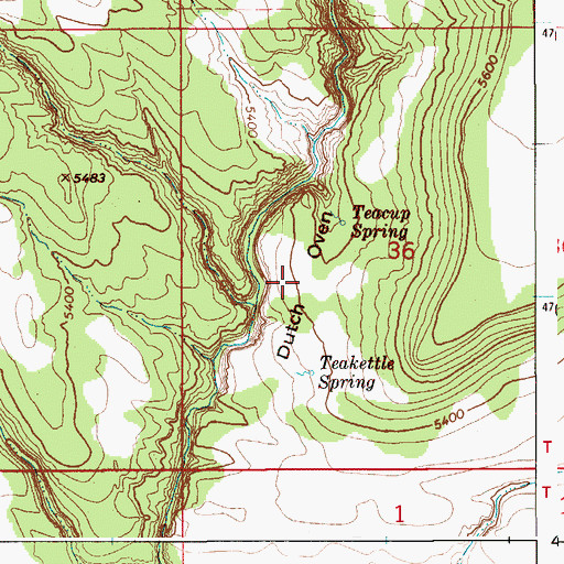 Topographic Map of Dutch Oven, ID