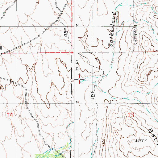 Topographic Map of Cottonwood Tank, AZ